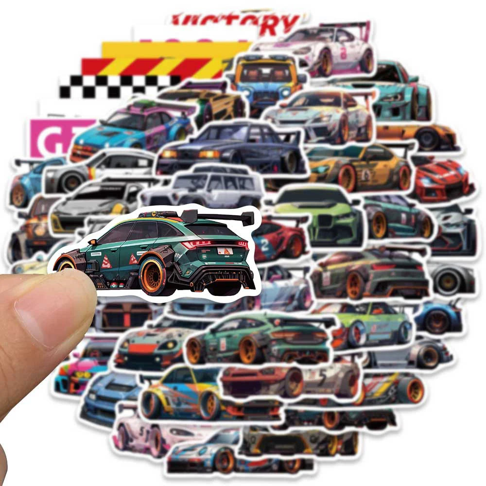 10/30/50pcs Cool Japon JDM Rénovation Voiture de Course Anime Graffiti Autocollants Décalque Skateboard Ordinateur Portable Voiture Moto Autocollant Imperméable