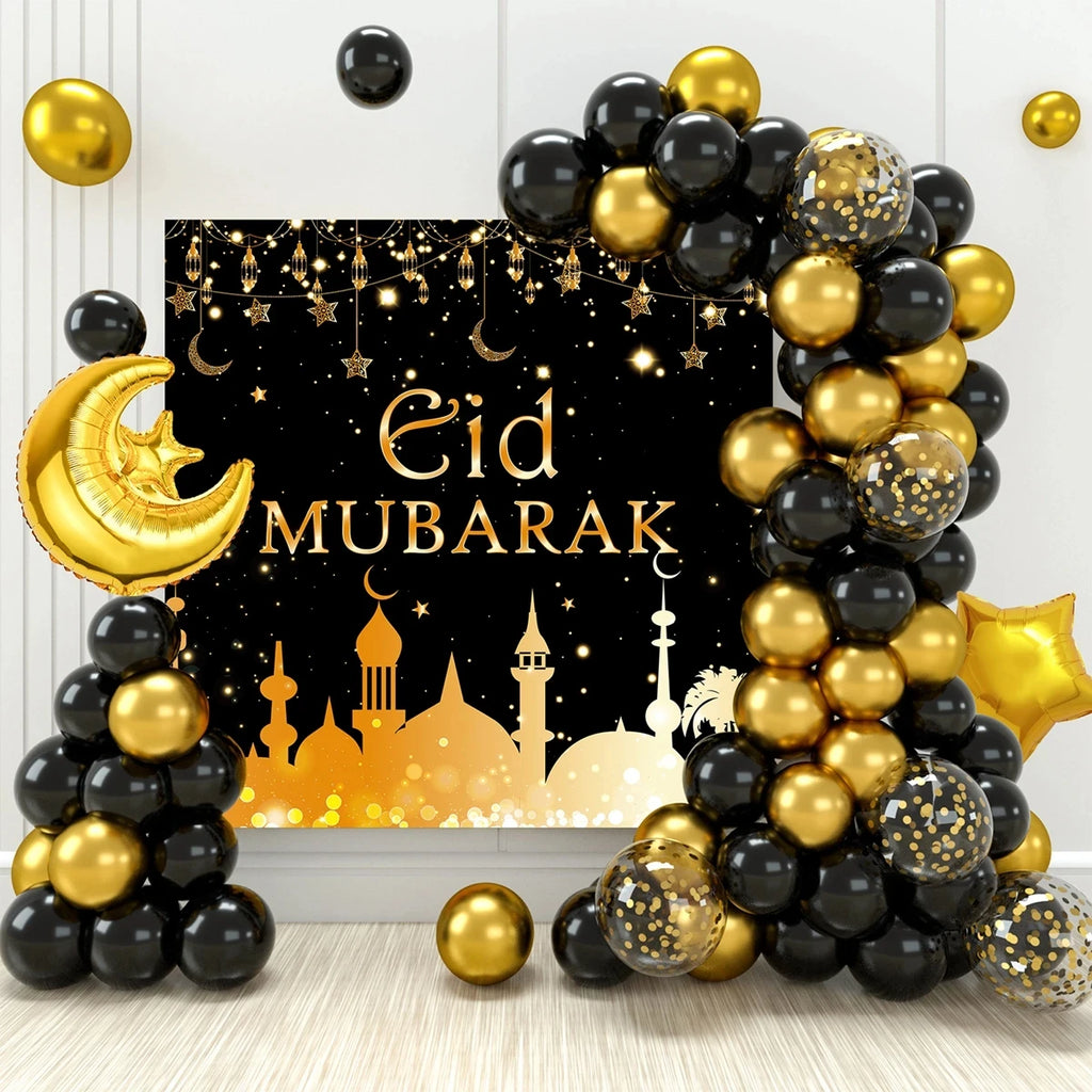 Ballons Aïd Moubarak Fond Ramadan Kareem Décoration Ramadan Moubarak Musulman Islamique Joyeux Aïd Festival Fête Fournitures 2025