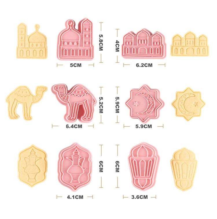 Emporte-pièces Eid Mubarak pour biscuits, outils de cuisson DIY, décorations de Ramadan pour la maison, Aïd al-Adha 2024, décorations de fête islamiques musulmanes.