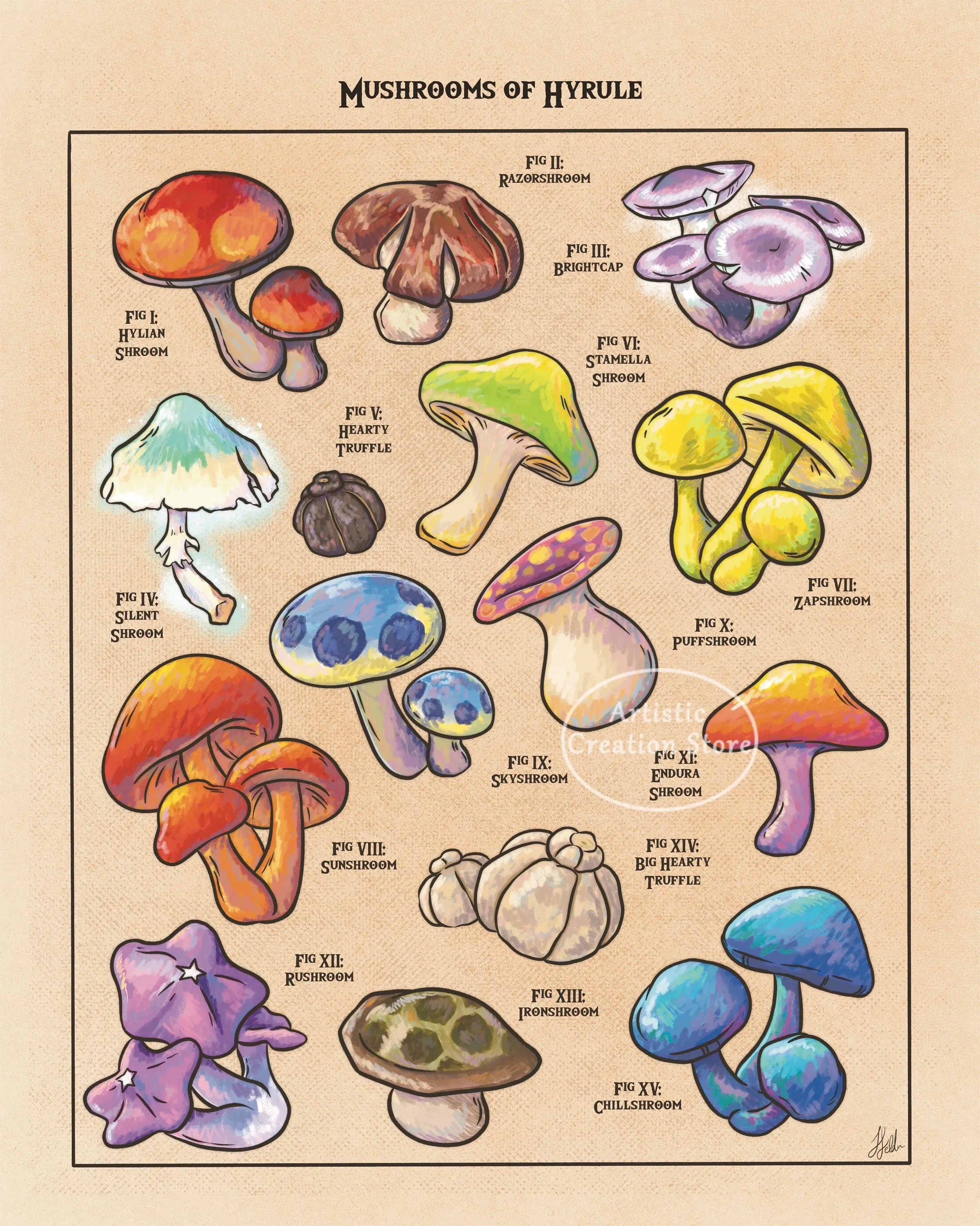 Pósteres de Videojuegos Inspirados en la Flora de Hyrule, Koroks, Mundo de Hongos, Libro de Plantas, Pintura en Lienzo, Impresión de Imagen de Pared, Decoración de Sala de Juegos