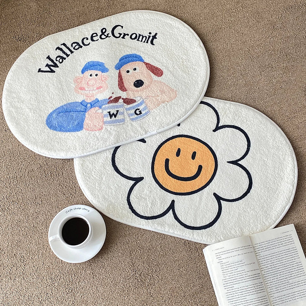 Alfombra de Cachemira Sintética Floral VIKAMA, Felpudo de Entrada para Sala de Estar, Decoración de Dormitorio, Alfombra de Piso para Baño del Hogar