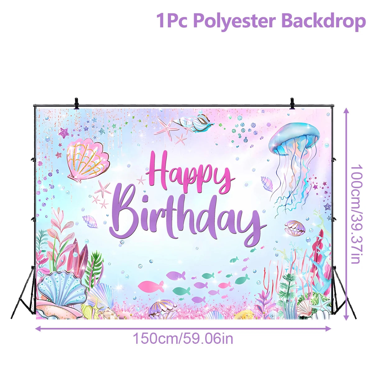 Decoración de fiesta de cumpleaños con temática del océano de verano bajo el mar, fondo para niños y niñas, linda decoración de delfines y estrellas de mar, accesorios para pancartas de eventos.