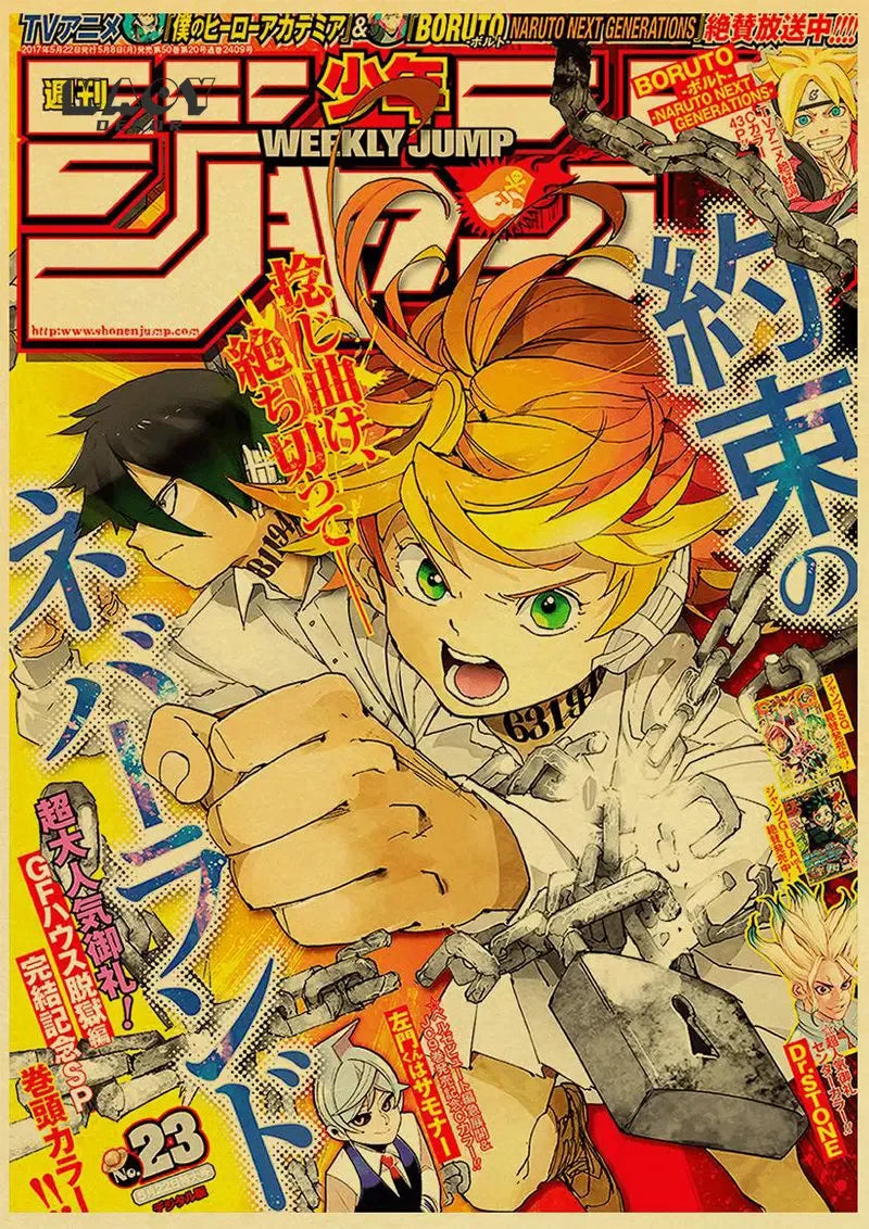 Póster de película de anime vintage en papel kraft JoJo's Bizarre Adventure/Jujutsu Kaisen/Demon Slayer Póster Decoración de pared para el hogar
