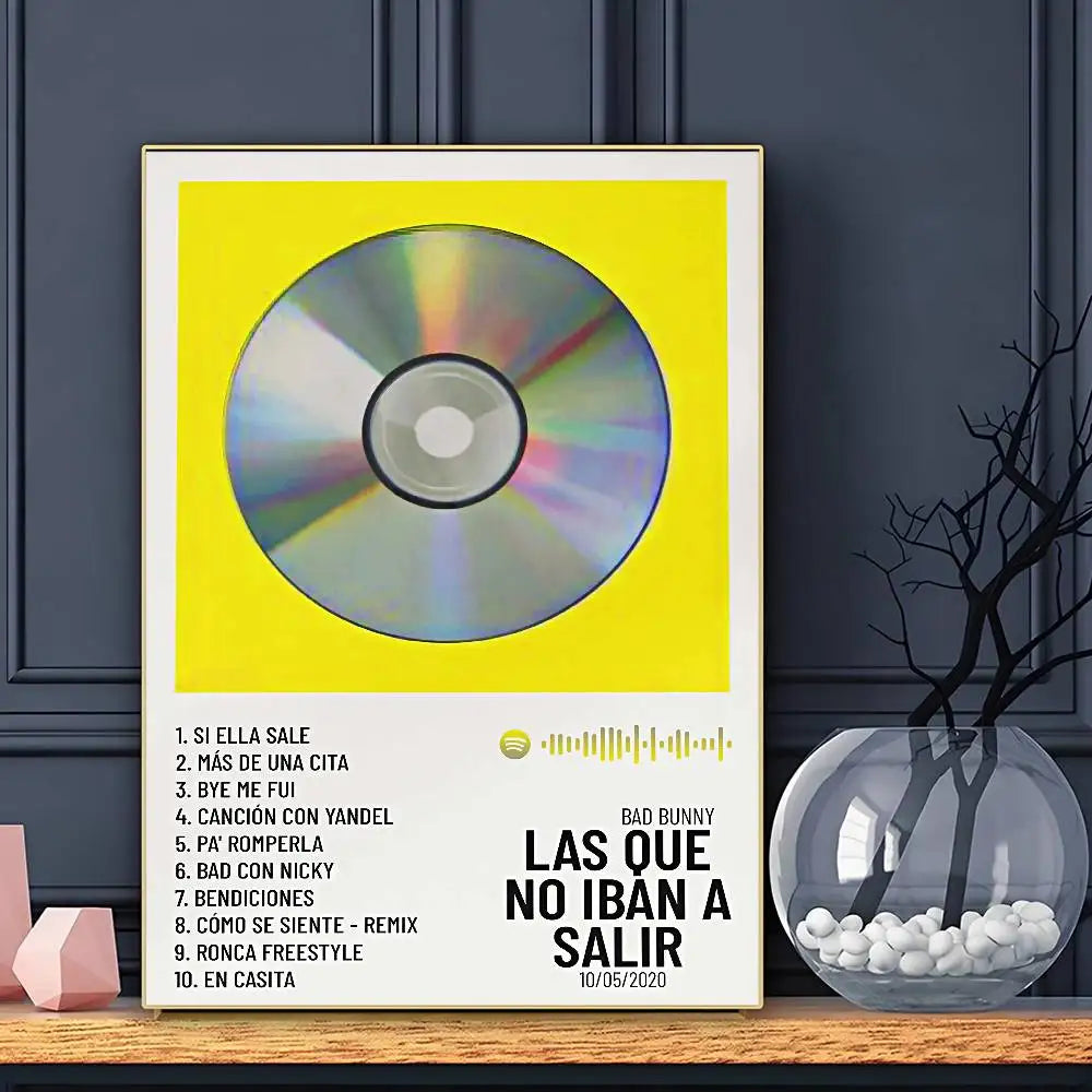 Póster B-Bad B-BunnyS de cantante, arte de pared autoadhesivo, impresión impermeable para el hogar, sala de estar, dormitorio, bar, decoración estética