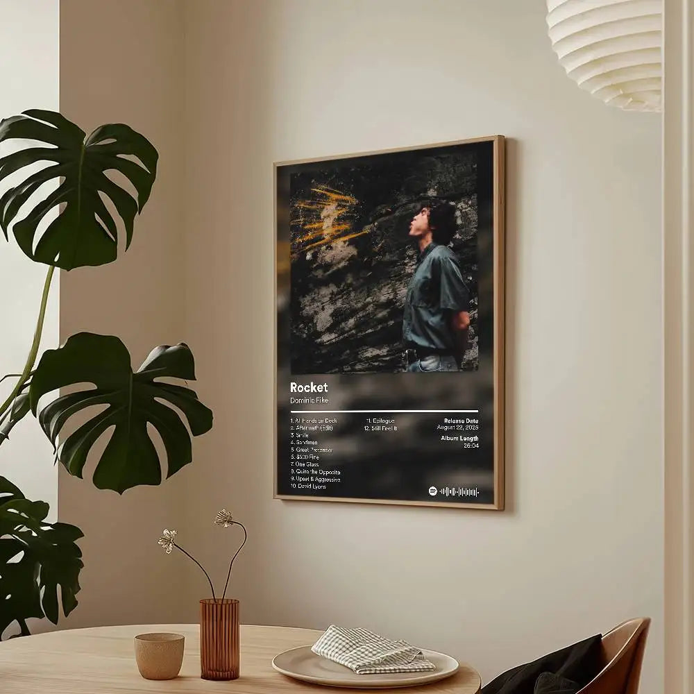 Póster de Dominic Fike, cantante, cohete, arte HD, pared adhesiva, impermeable, para sala de estar, bar, decoración del hogar