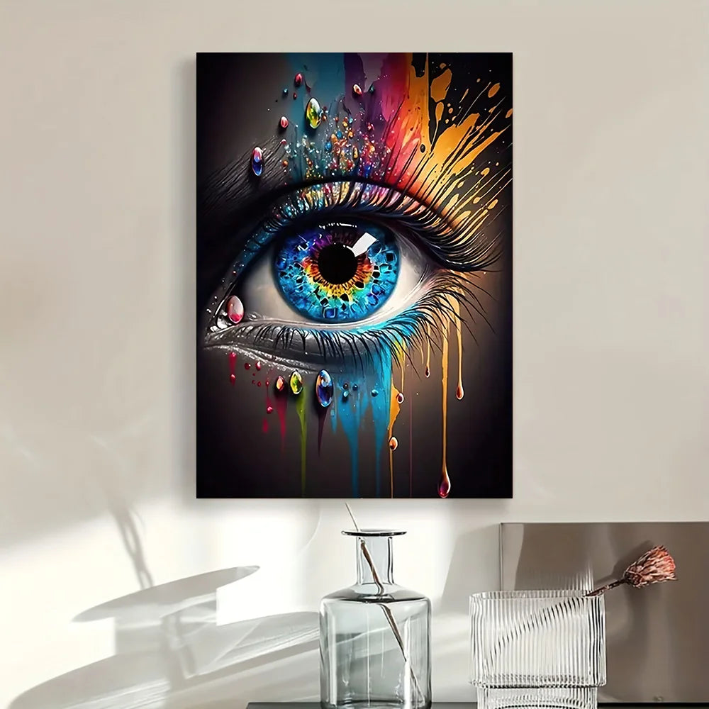 Arte Clásico Abstracto de Pared, Mural con Rasgos Oculares, Póster en Lienzo HD para la Decoración del Hogar, Sala de Estar, Dormitorio y Oficina