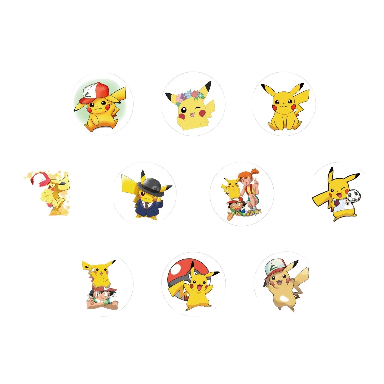 500/2000 pegatinas de sellado de Pikachu de Pokémon, bonitas pegatinas de dibujos animados de Anime redondas, decoración DIY para álbum, diario, etiqueta, grafiti