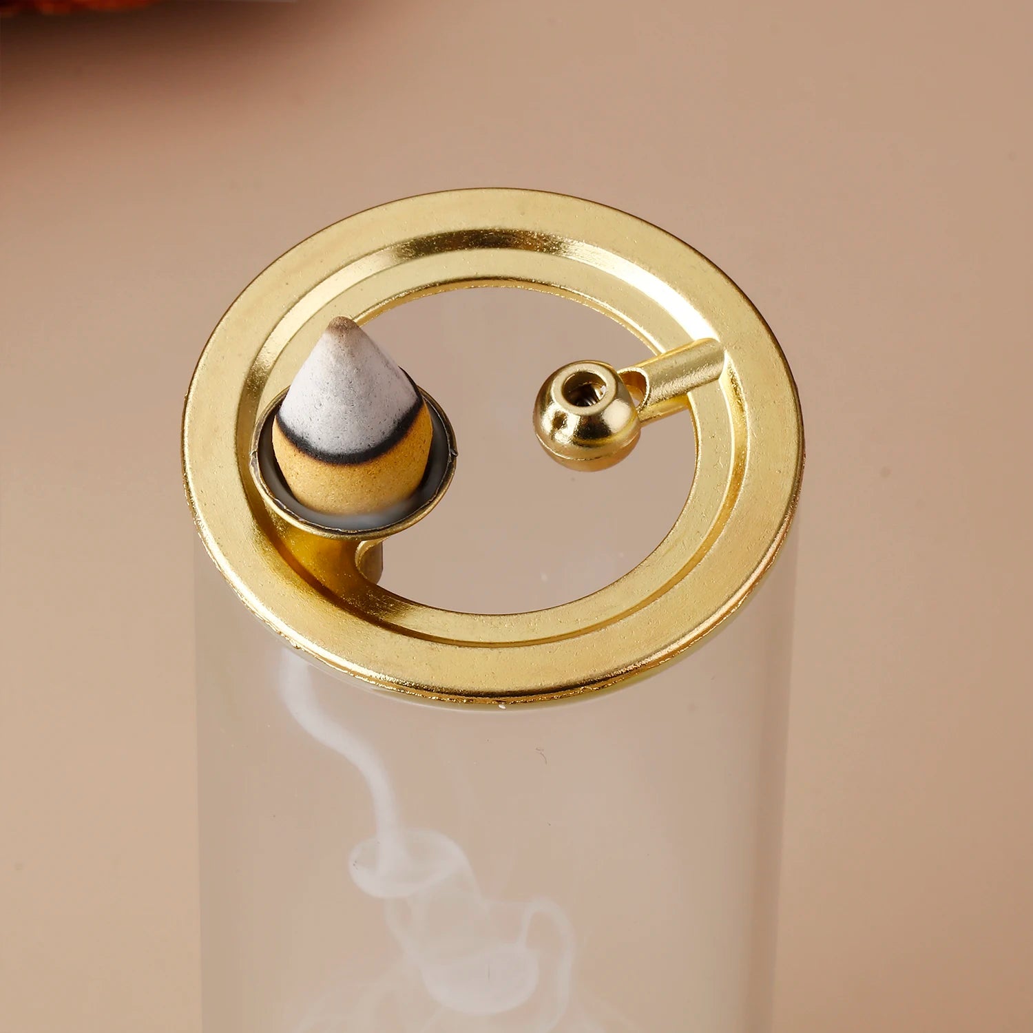 Soporte de incienso de cristal 2 en 1, quemador de incienso de reflujo para cono de incienso, soporte de varitas de incienso anti-ceniza para meditación, yoga, spa