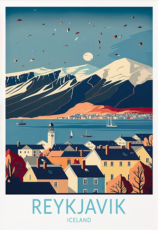 ICELAND Traveling Poster Iceland Reykjavík Kirkjufell Skaftafell Falls Landscape Canvas Painting Wall Pictures Traveling Decor