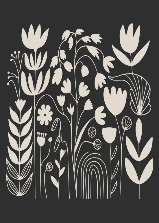 Abstract Floral Art Prints Poster Abstract Botanical Flowers Leaves Poster Canvas Painting Boho Home Room Aesthetic Wall Decor