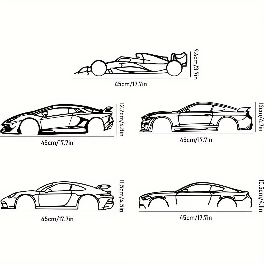 Línea metálica decorativa de borde caliente, diseñada específicamente para entusiastas apasionados del automovilismo que buscan crear exhibiciones murales
