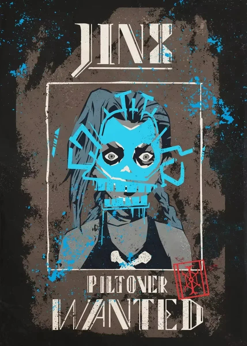 Arcane Season 2 Jinx VI Graffiti Caitlyn Jayce Viktor Character Poster Arcane Anime Game Canvas Printing Wall Art Room Decor