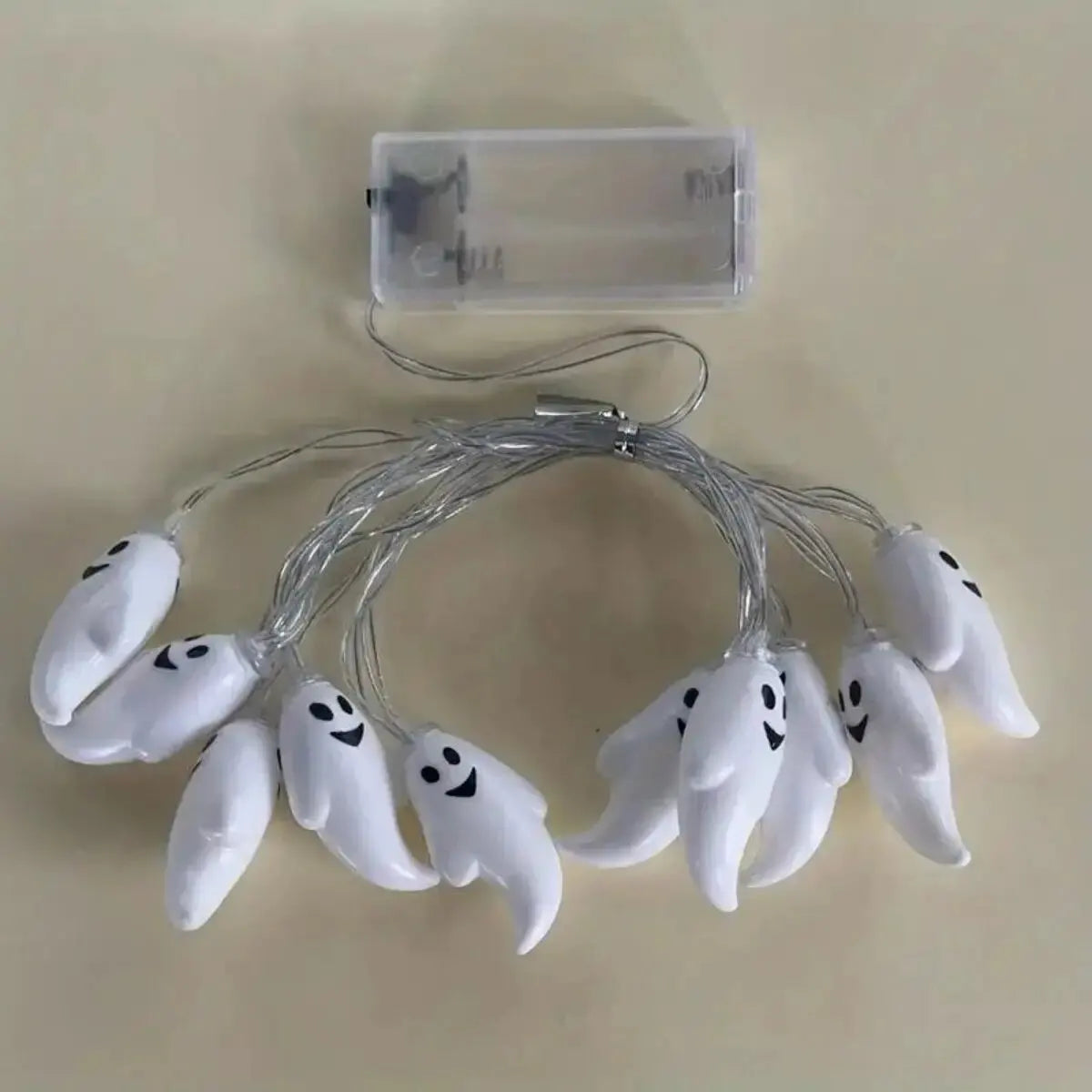 Guirlande lumineuse LED d'Halloween à piles, lampe de décoration intérieure extérieure, lumières fantômes pour la maison, les fêtes, les festivals
