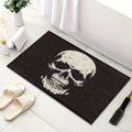 VIKAMA Tapis de sol d'Halloween à motif de crâne, pour salon, chambre à coucher, noir, anti-salissure, résistant à la saleté
