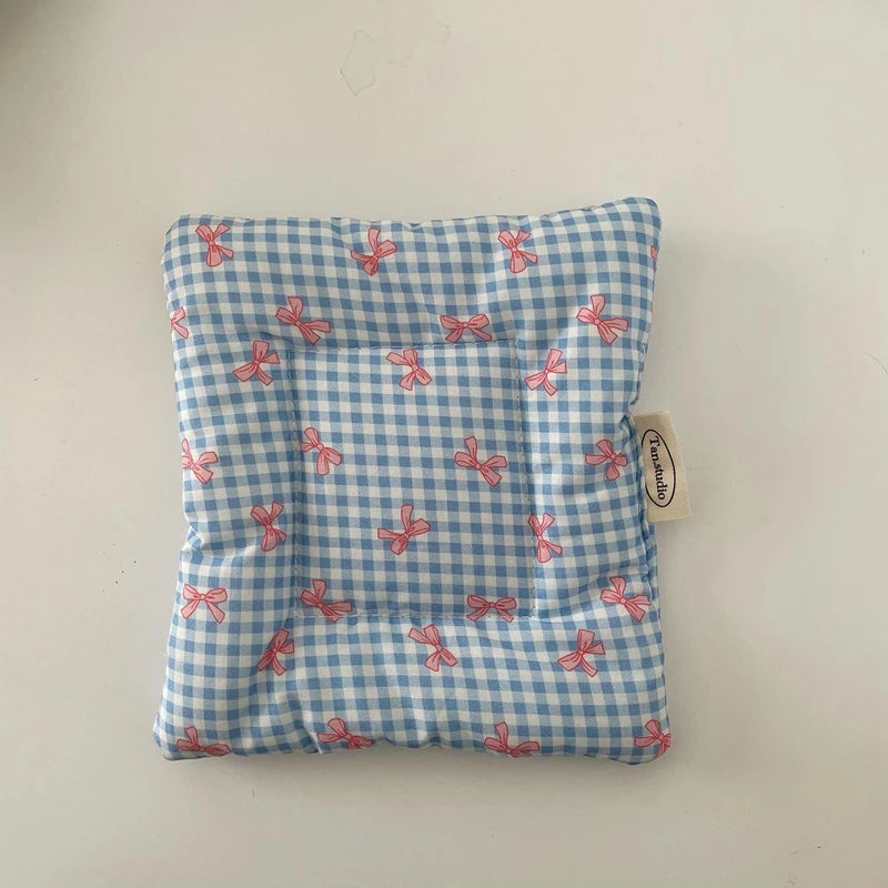Lattice Series Multi-color Square Korean Cotton Coasters Fresh Table Cloth Heat Insulation Mat Coffee Cup Placemat Table Decor
