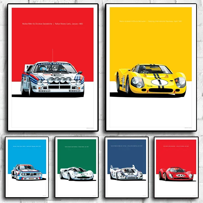 Retro Racing GTR Car Vintage Sports Car, Wall Art, HD Canvas Print Poster, Home, Room Office, Decoration Supplies