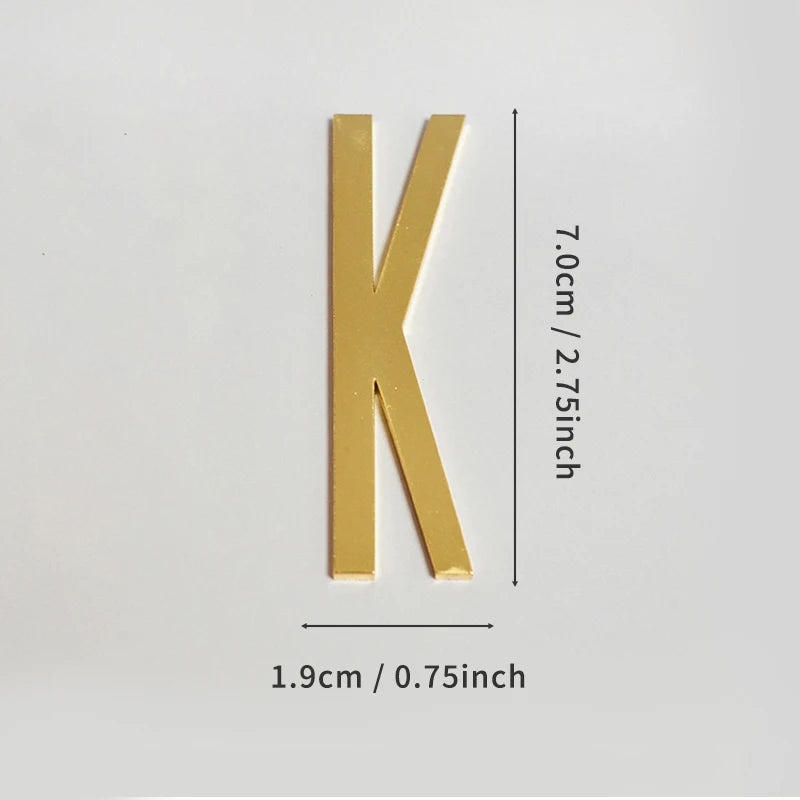 Lettres de l'alphabet anglais autocollantes dorées pour numéro de maison, plaque de porte d'appartement, autocollants de numéro de boîte aux lettres 7cm