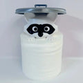 1 Pieza Adorable Soporte para Papel Higiénico de Mapache Impreso en 3D, Plástico Blanco, Decoración de Baño Divertida, Dispensador de Pañuelos con Tapa Decorativa