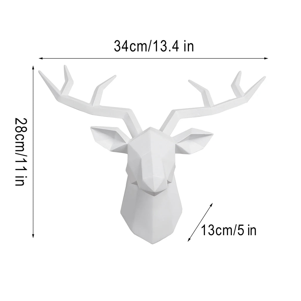 Escultura de cabeza de ciervo, estatua de animal, figuritas, adorno de pared, alce creativo, arte, cornamentas, estatuilla para decoración de oficina, montaje en pared