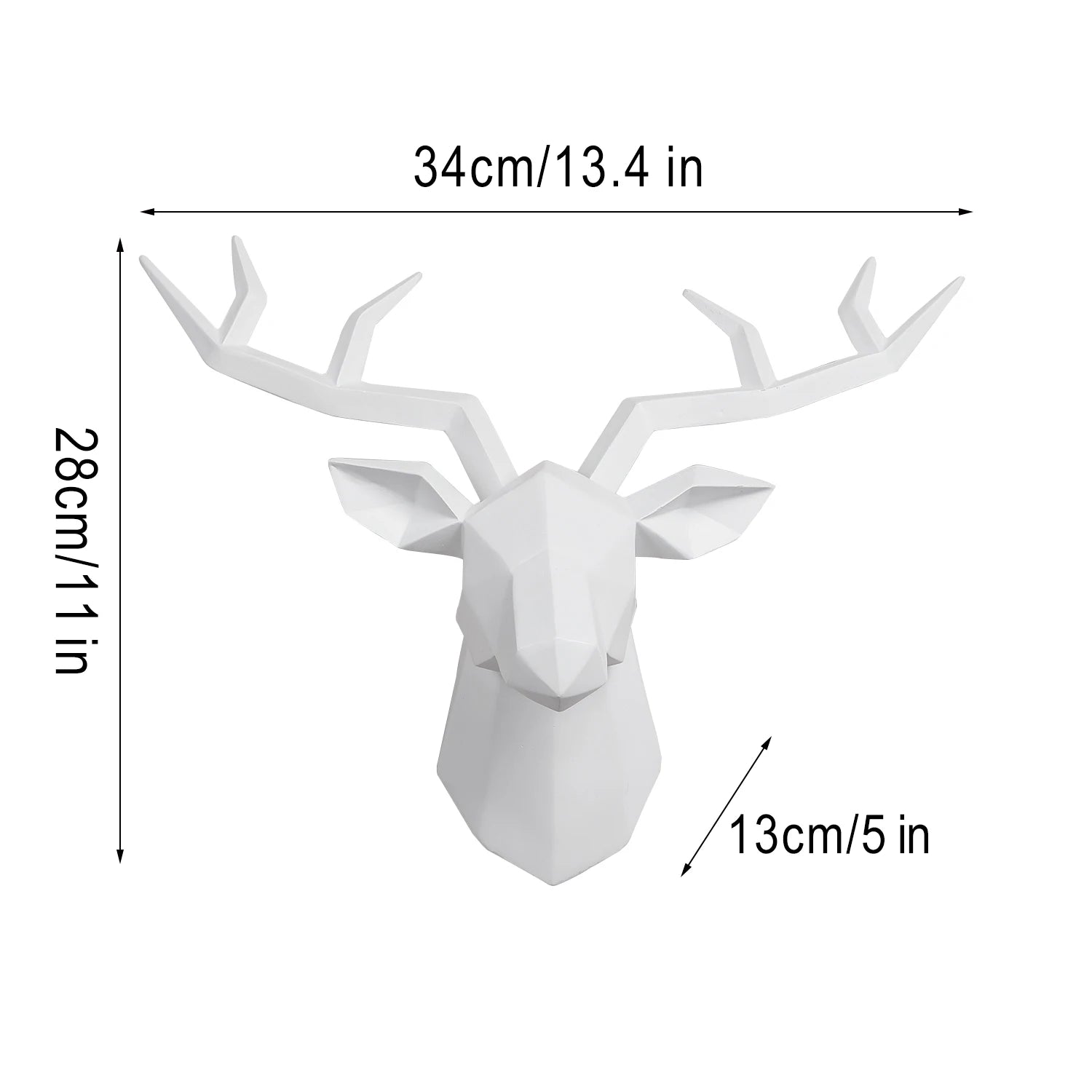 Escultura de cabeza de ciervo, estatua de animal, figuritas, adorno de pared, alce creativo, arte, cornamentas, estatuilla para decoración de oficina, montaje en pared
