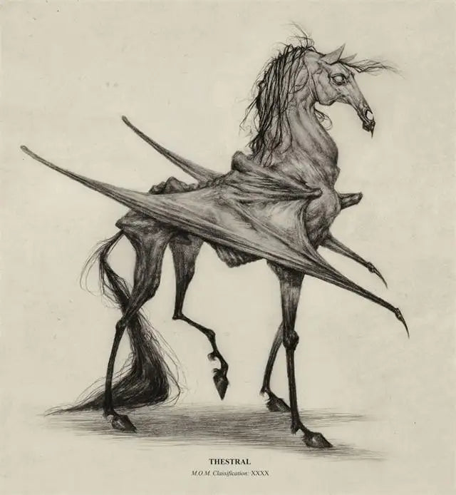 Póster de Unicornio Vintage con Estética Animal, Arte de Pared de Dementor y Dragón, Decoración de Monstruos Mágicos para Halloween, Brujas, Cocina o Habitación