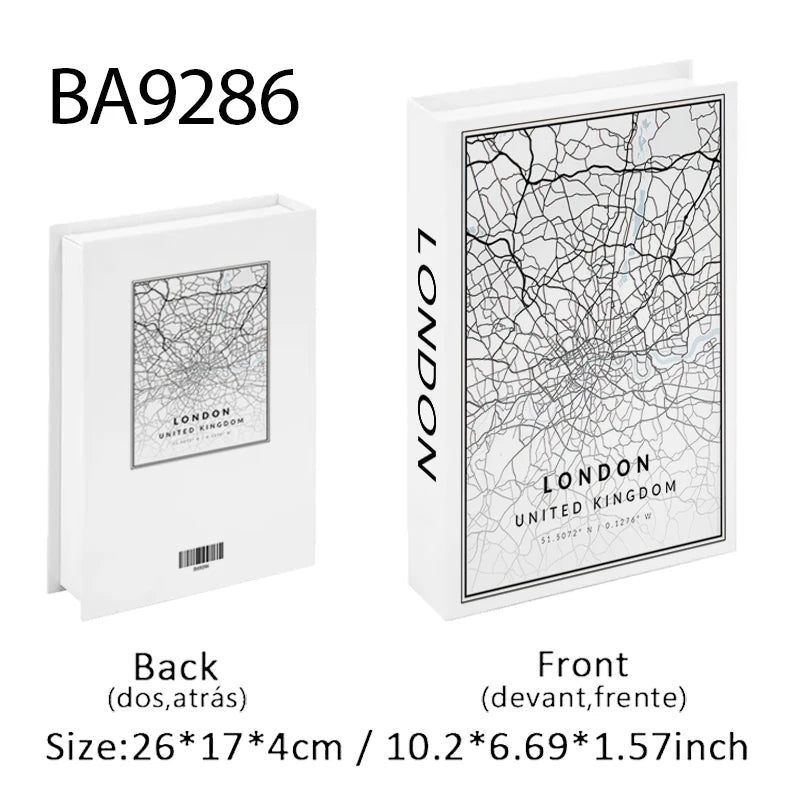 Paris New York Luxury Decorative Books Home Decor Fake Book Storage Box Shelf Ornament Coffee Table Bedroom Interior Decoration
