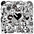 10/30/50 pegatinas de grafiti geniales de estilo artístico en blanco y negro para decoración de laptop, monopatín, motocicleta, teléfono, equipaje, juguete