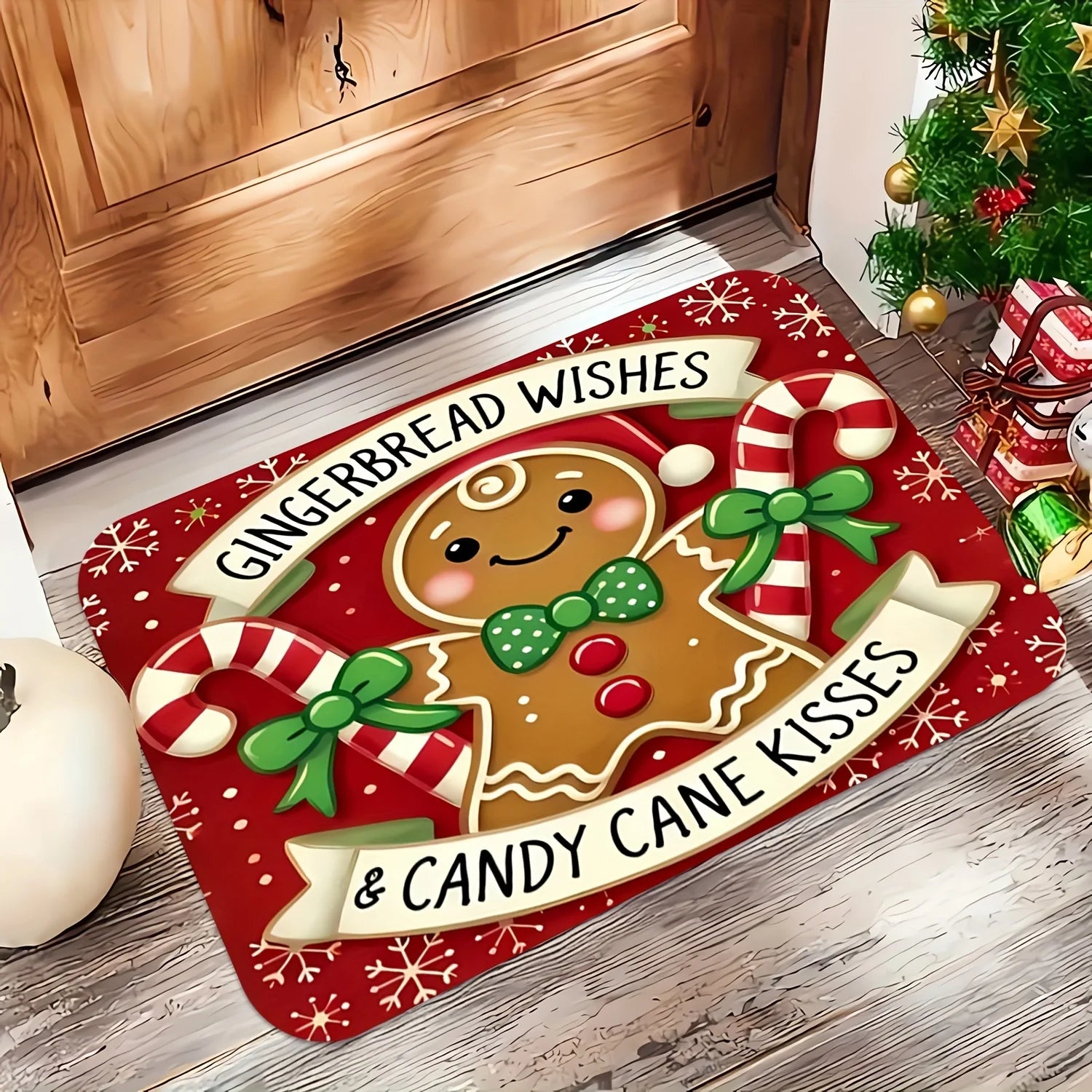 Alfombra de Navidad VIKAMA, felpudo de hombre de jengibre, alfombra suave de bienvenida para sala de estar, alfombra para dormitorio, alfombra de exterior para decoración del hogar