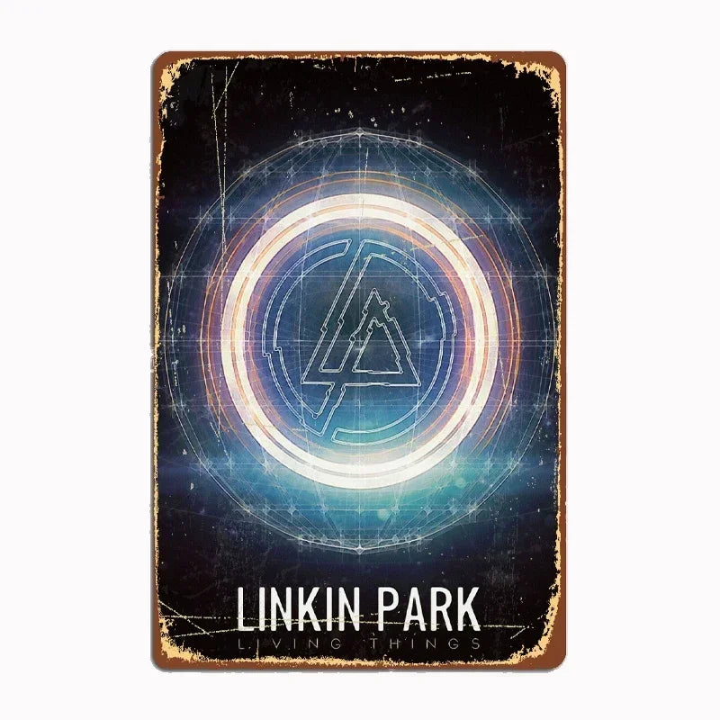 Linkin P-Park Tin Sign Plates by MusicCharmDecor - Retro Metal Posters with Iconic Lyrics & Stage Art, Stylish Design