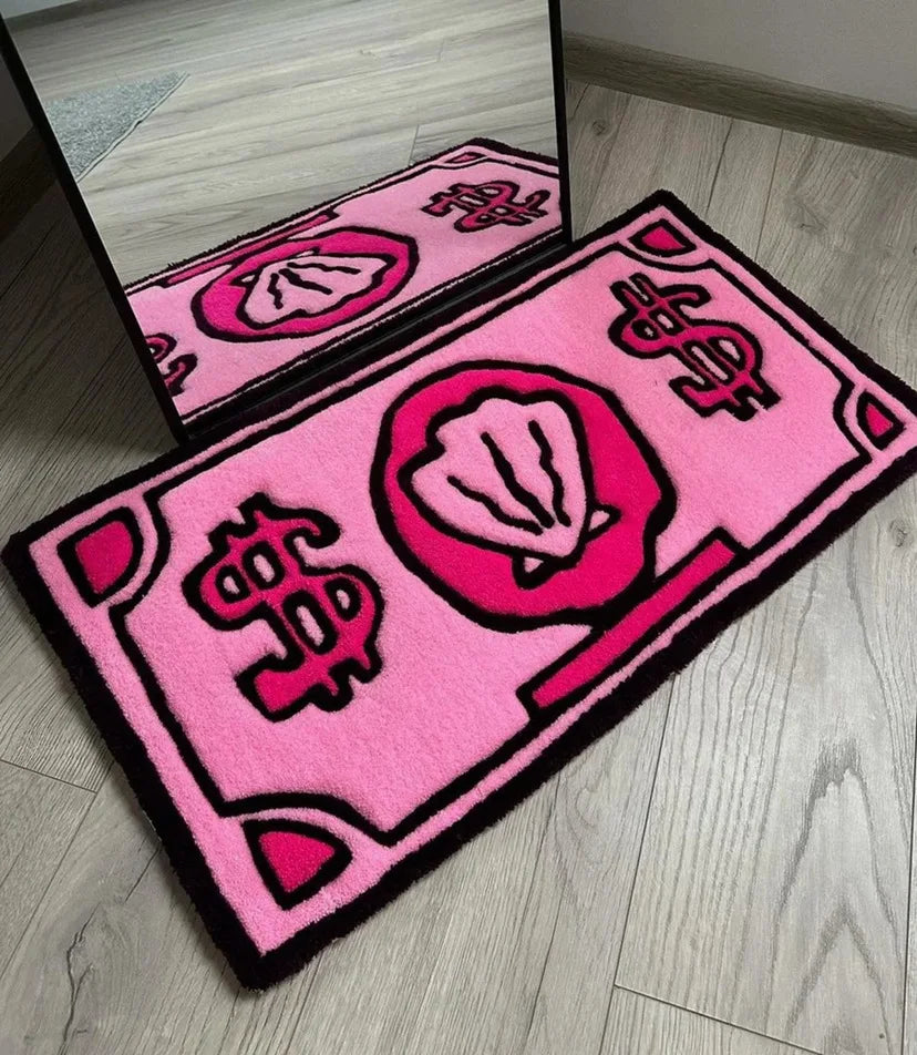 Alfombrilla de baño VIKAMA de imitación cachemir con diseño de dólar, antideslizante, plegable, para dormitorio, decoración del hogar