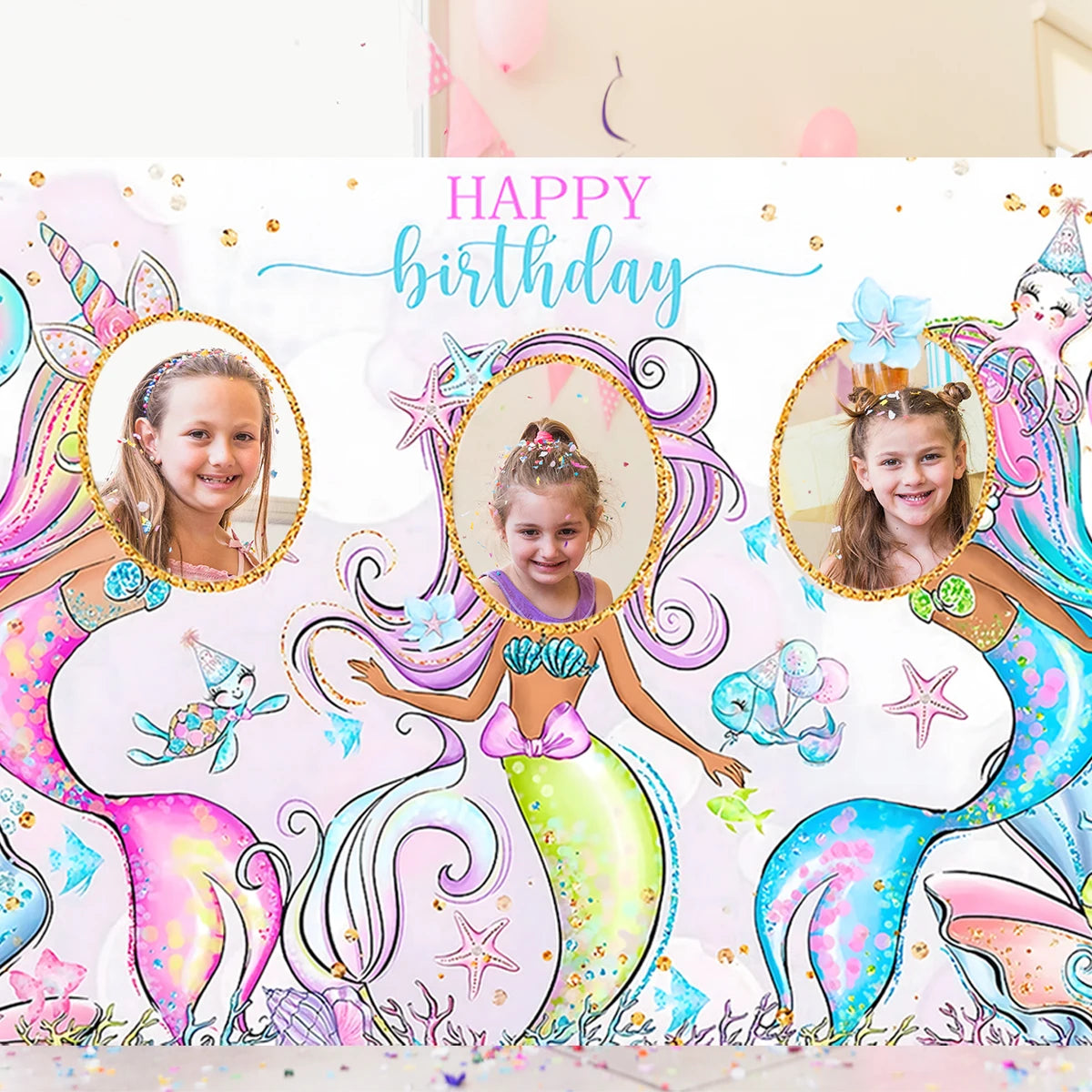 Fondo de poliéster de dinosaurio para cumpleaños, decoración de fiesta de sirena, suministros para fiesta de cumpleaños infantil, baby shower, fiesta temática bajo el mar