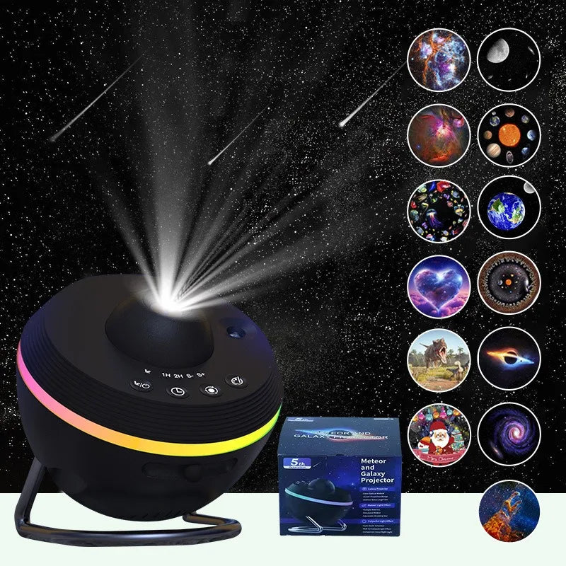 Dynamic Meteor Galaxy Projection Light Strip Color Atmosphere Light Rotating Space Sphere Planetarium Decoration Children's Room
