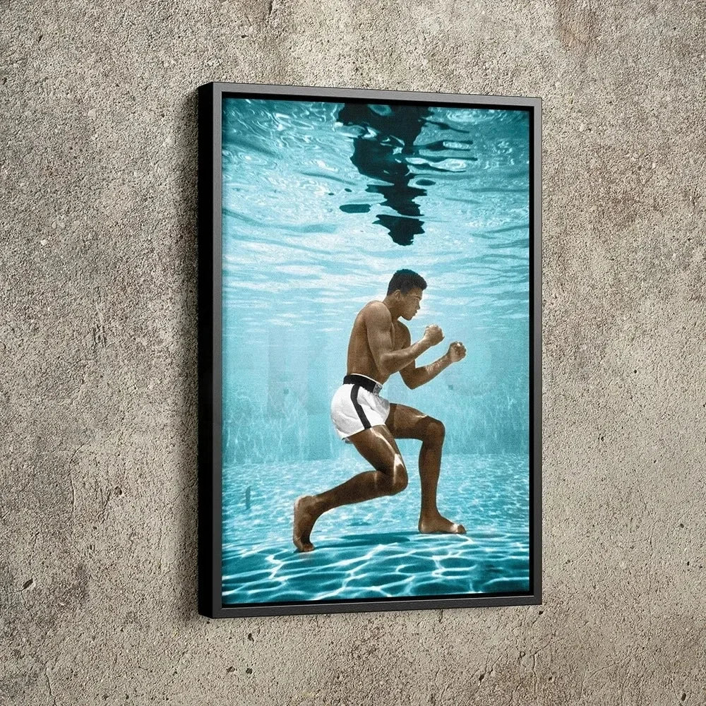 Classic Vintage Wall Art Mike Tyson Vs Muhammad Boxing Painting, HD Canvas Printed Poster, Home Living Room Bedroom Decoration
