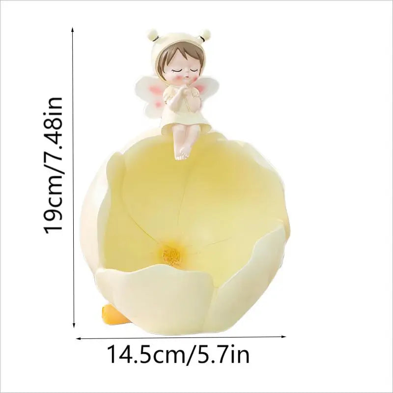 Adornos de resina de hadas de las flores, diseño divertido y bonito, se pueden usar para guardar llaves o para poner caramelos.