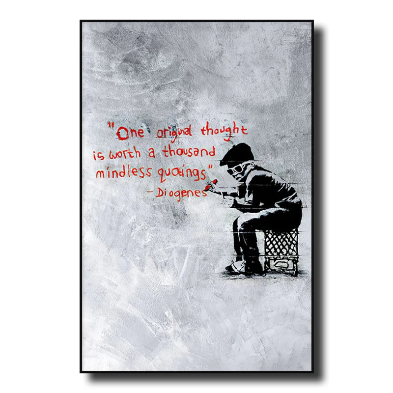 Banksy Street Graffiti Decorative Canvas Painting Girl with Balloon Art Poster Abstract Figure Mural Room Wall Decoration Prints