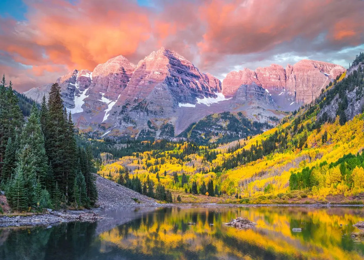 Nature Paysage Forêt Verte Montagne Lac Bateau Poster Impression sur Toile Tableau Mural Images Décoration Moderne Salon Maison