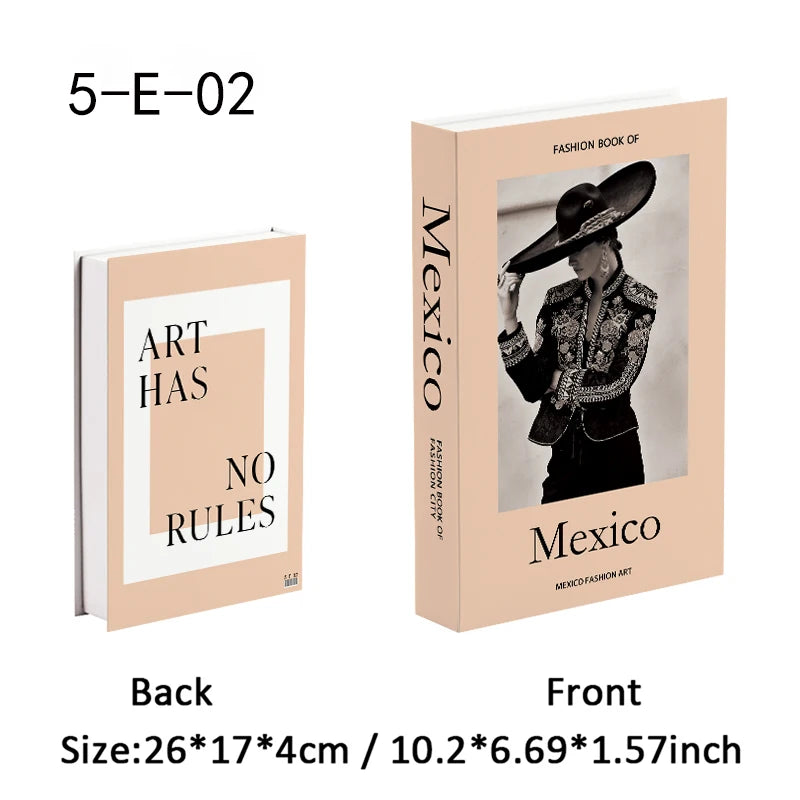 Paris New York Luxury Fake Book Storage Box Brazil Mexico Decorative Books Home Decor Coffee Table Shelf Interior Decoration