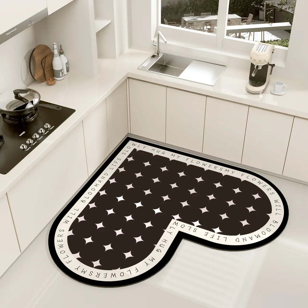 Alfombra decorativa de moda sencilla de diatomita VIKAMA para el hogar, para cocina, baño, entrada, lavable y resistente a la suciedad