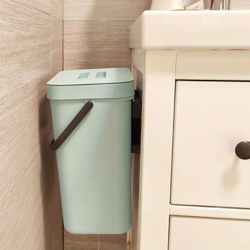 Poubelle à Fermeture Silencieuse Peu Encombrante - 3/5L, Bac Scellé Écologique pour Cuisine et Bureau, Sans Électricité