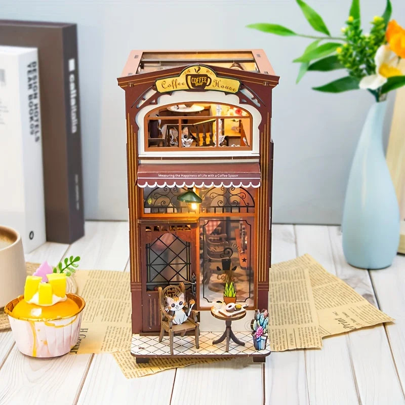 1 pièce, Kit de fabrication de coin de livre, Kit de modèle à assembler, Décoration d'étagère, Micro modèle de décoration intérieure, Le cadeau parfait pour les adolescents et les adultes