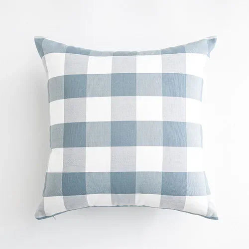 VIKAMA 1 funda de almohada azul claro para bebé, decoración a cuadros para el hogar, funda de cojín para sofá, adecuada para sofá y decoración interior del hogar