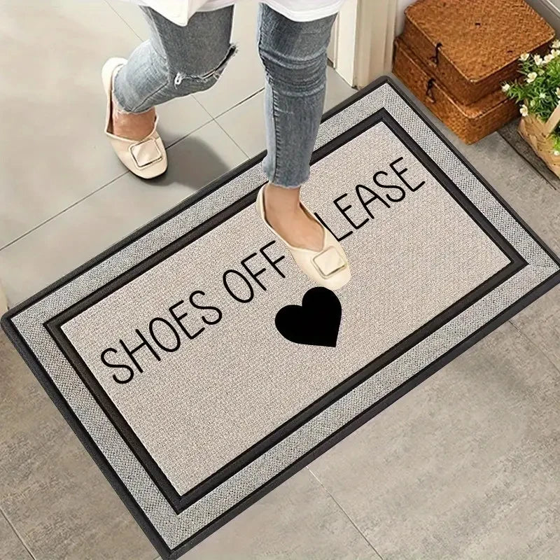 VIKAMA ENLEVEZ VOS CHAUSSURES S.V.P. Tapis Imprimé, Tapis d'Entrée Résistant à la Saleté et Facile à Nettoyer pour Couloirs et Entrées de Chambre Décoration Intérieure