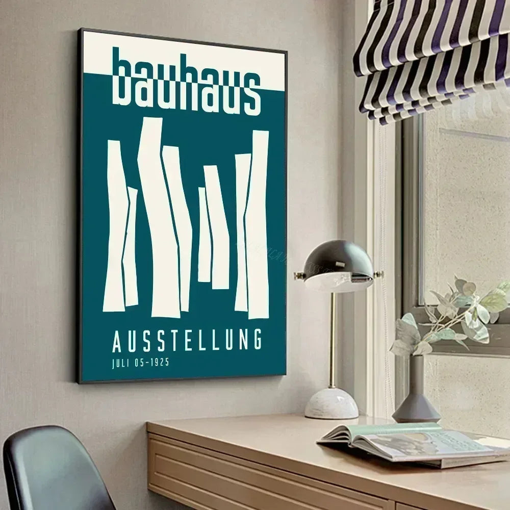 Exposición de arte abstracto Bauhaus, líneas geométricas minimalistas, póster artístico, lienzo, pintura, impresiones de pared, decoración del hogar para sala de estar