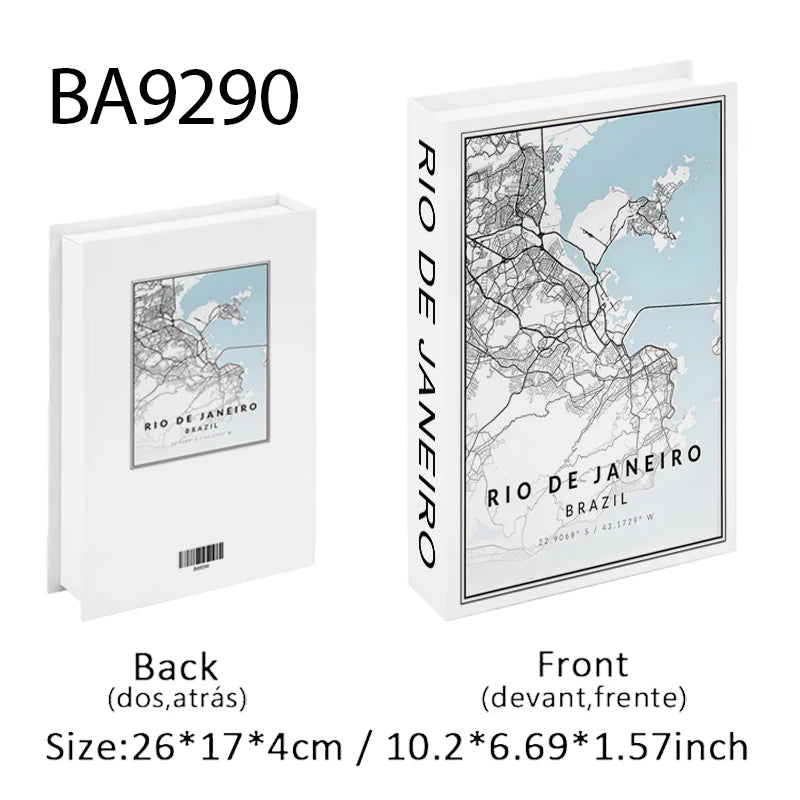 Paris New York Luxury Decorative Books Home Decor Fake Book Storage Box Shelf Ornament Coffee Table Bedroom Interior Decoration