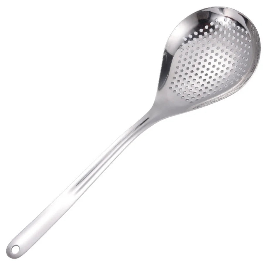 Passoire de grande taille en acier inoxydable SUS304, cuillère à poivre, cuillère à aliments, cuillère de cuisson pour nouilles lo mein et raviolis, usage domestique