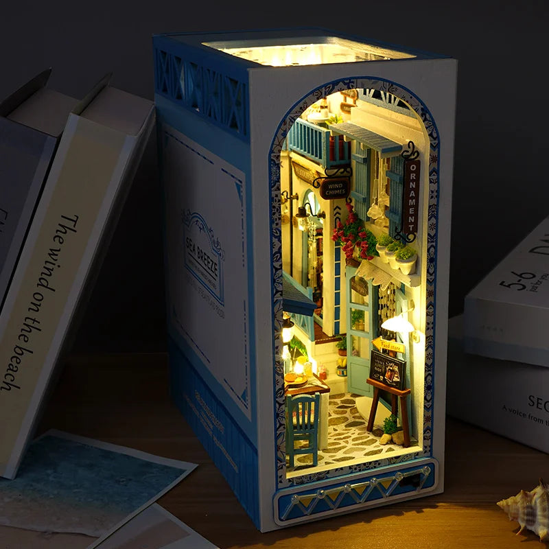 1ud, kit DIY de rincón de lectura, kit de maqueta para montar, decoración para estantería, micromodelo de decoración para el hogar, el regalo perfecto para adolescentes y adultos