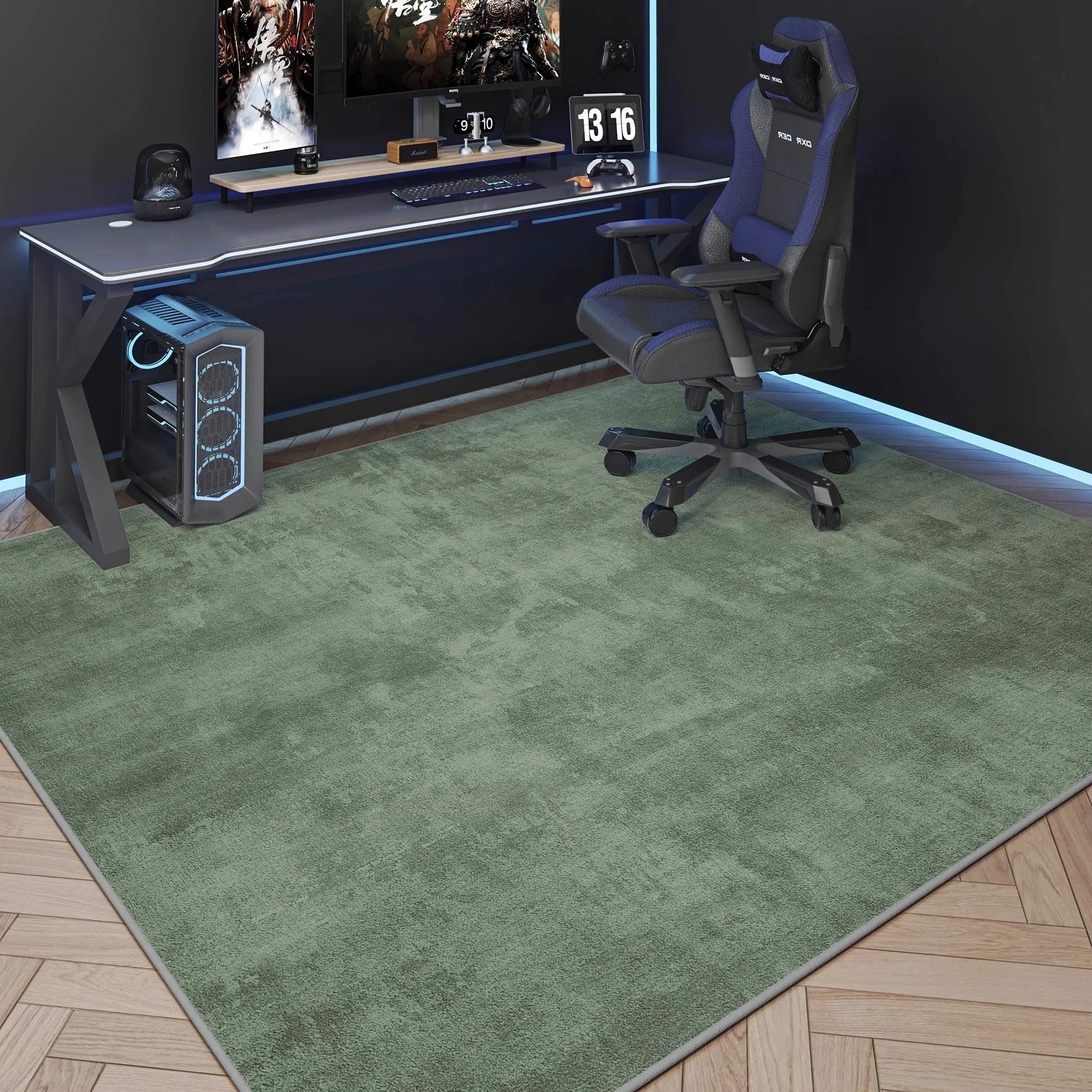 Alfombra para sala de juegos VIKAMA - Tapete para sala de estar de estilo simple - Alfombra duradera y lavable para sofá y mesa de café - Decoración del hogar