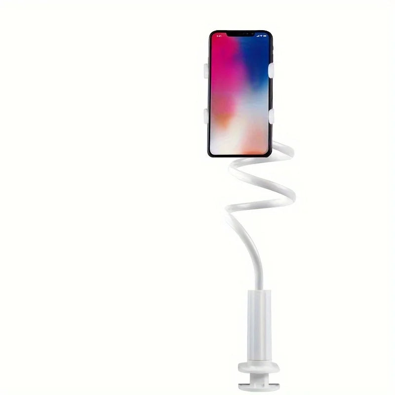 Soporte de pinza para teléfono móvil de escritorio, flexible, de brazo largo, tipo cuello de ganso, para personas perezosas, con asa, para transmisiones en vivo