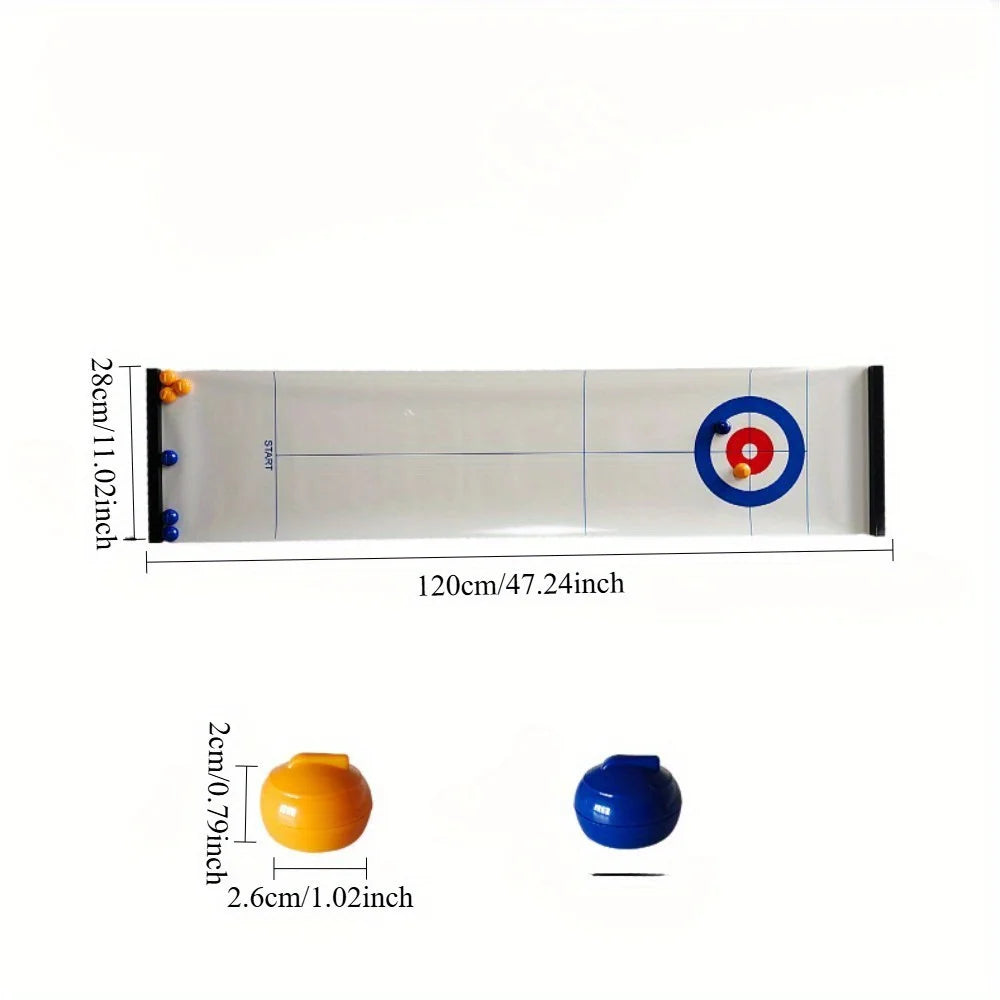 Juegos de curling de mesa, entretenimiento familiar, juegos de mesa para reuniones familiares, 8 bolas por juego, marco de plástico, blanco/rojo/amarillo/azul