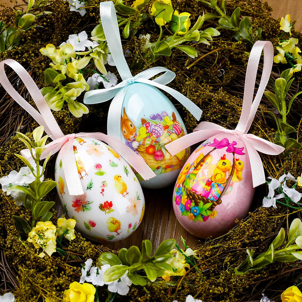 3 pièces Lapin Œufs de Pâques Panier Décoration de Pâques 7 cm Œufs en Mousse Décoration d'intérieur Guirlandes Déco de salle EVJF Décoration de Pâques 2024